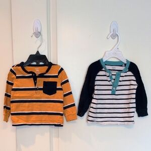 Carter's Long Sleeve Henley Tees - 2 Pieces (12mo)